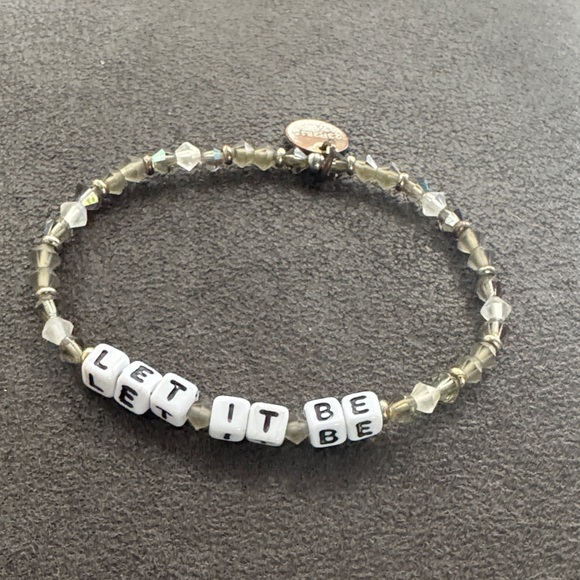 Motivational Beaded Bracelet Set - White and Silver - Picture 2 of 5